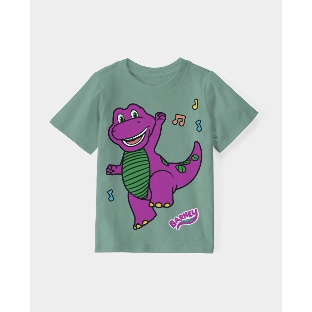 Cute Toddler Boy Barney Short-Sleeve Graphic Tee - Green New and Cute Size 5-T